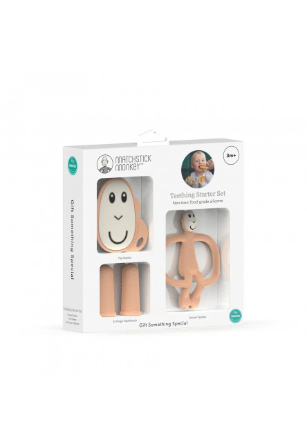 štartovací set na prerezávanie zúbkov - peach