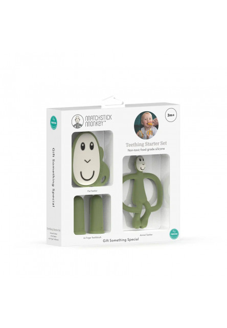 štartovací set na prerezávanie zúbkov - olive