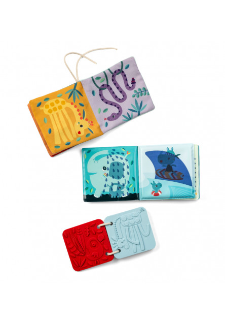 Lilliputiens – súprava 3 senzorických knižiek – lev Jack