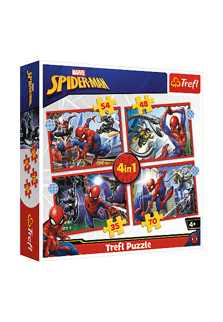 Trefl Puzzle 4v1 - Hrdinský Spiderman / Disney Marvel Spiderman