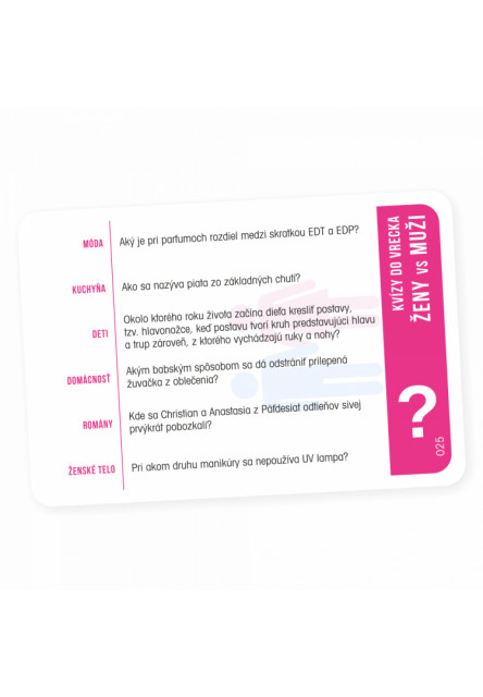 Kvízy do vrecka - Ženy verzus muži