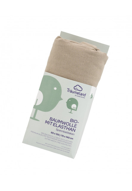prostěradlo Bio-Bavlna s elastanem UNI Taupe