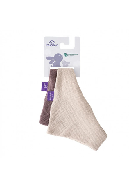 Bandana Bib 2 ks Beige & Schokopflaume