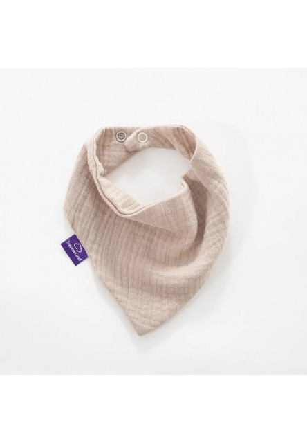 Bandana Bib 2 ks Beige & Schokopflaume