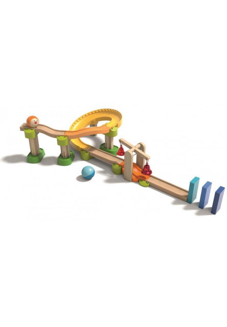 Kullerbu Drevená guličková dráha so zvončekmi a dominom