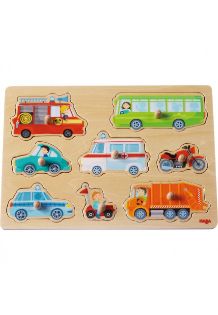 Drevené vkladacie puzzle - dopravné prostriedky