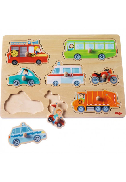 Drevené vkladacie puzzle - dopravné prostriedky