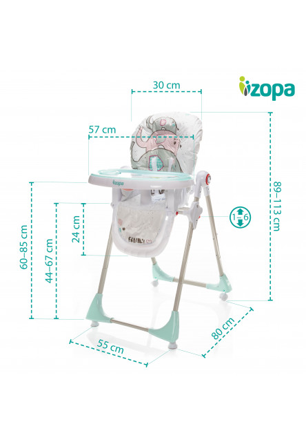 Detská stolička Monti, Griffin Grey