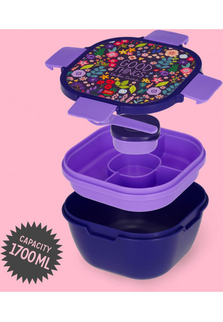 Desiatový box Legami 1700 ml - Kvety