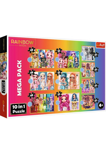 Trefl Puzzle 10v1 - Kolekcia módnych bábik / MGA Rainbow high