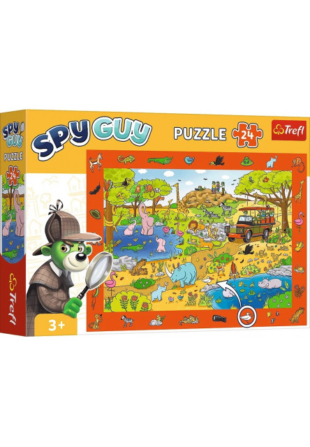 Trefl Puzzle s hľadaním obrázkov Spy Guy: Safari 24 dielikov