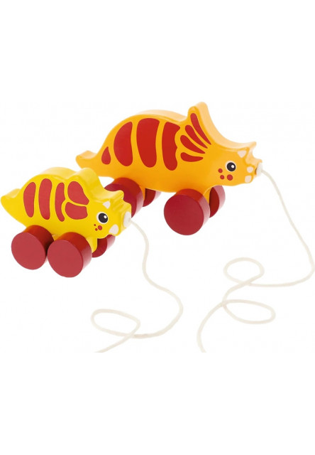 Trefl Drevená hračka na ťahanie Dinosaurus Triceratops