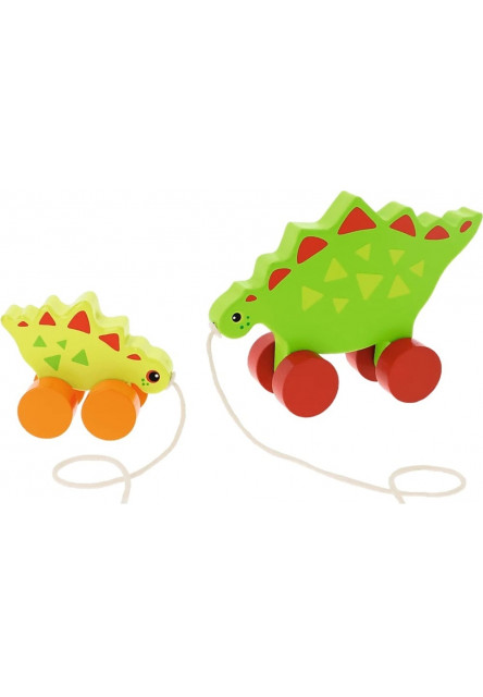 Trefl Drevená ťahacia hračka Dinosaurus  Stegosaurus