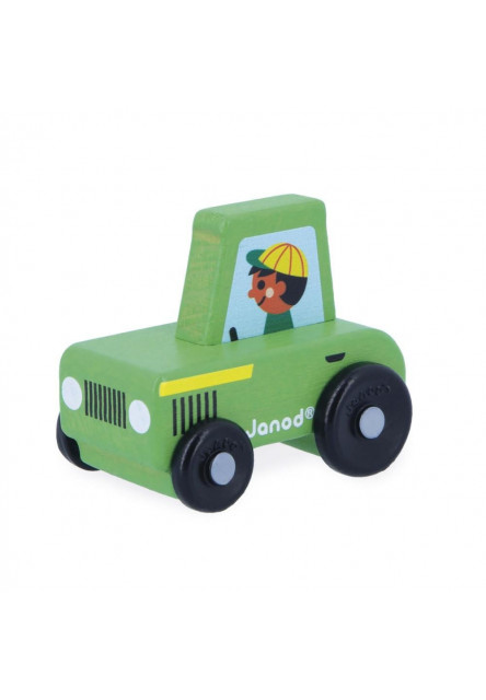 Cross roads Drevené auto na tlačenie Traktor zelený