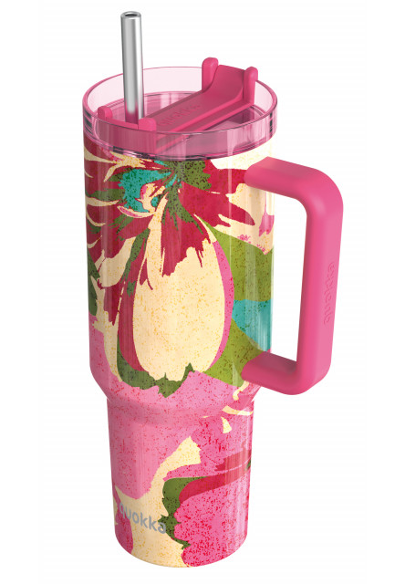 Nerezový termohrnček so slamkou Stream Pink Flambe 1200 ml