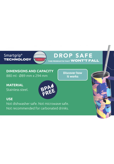 Nerezový termohrnček so slamkou Vibe Pastel Yellow 880 ml