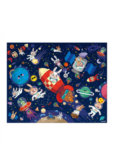 Puzzle v kufríku Raketa vo vesmíre 54 ks - Poškodená krabica