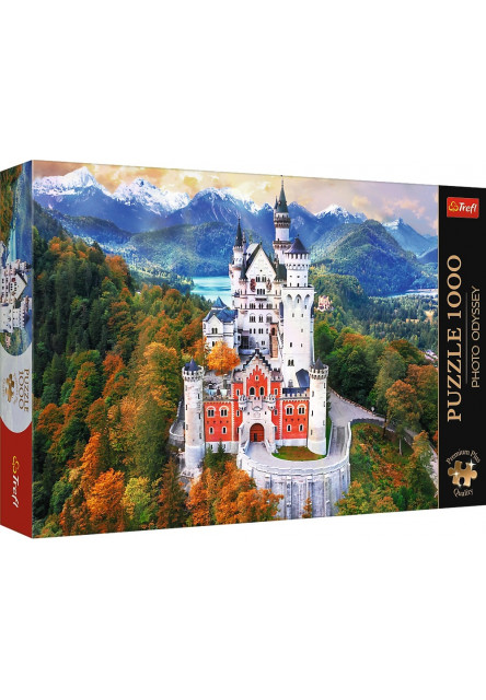 Trefl Puzzle 1000 Premium Plus - Foto Odysea: Zámok Neuschwanstein, Nemecko