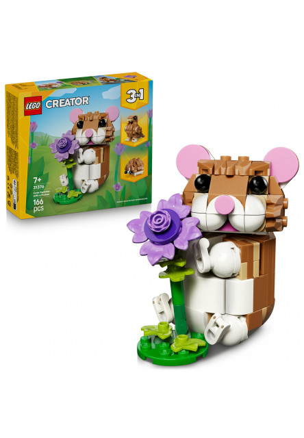 Roztomilý škrečok s kvetinou