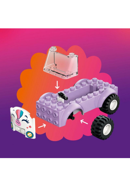 Jednorožie donáškové auto s tortou