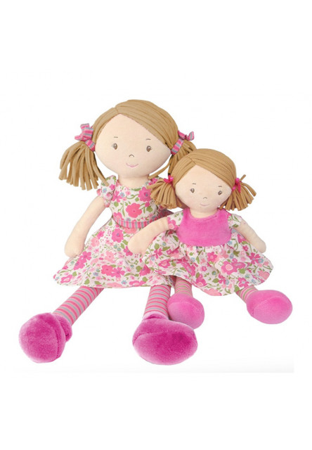 Látková bábika 26cm (Malá Fran – ružové šaty)