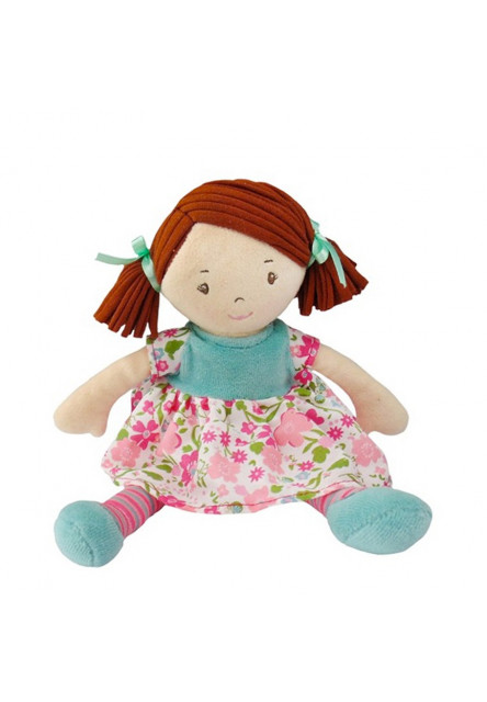 Látková bábika 26cm (Malá Katy – ružovo-modré šaty)