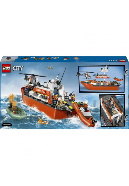 Záchranný čln pobrežnej hliadky a vrtuľník