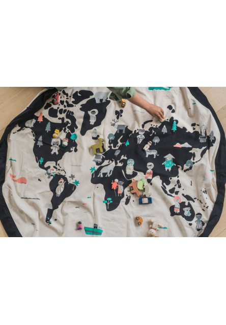 vak na hračky Worldmap Black