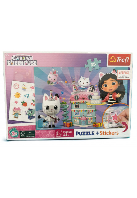 Trefl Puzzle 35 + samolepky - Gabby's Dollhouse