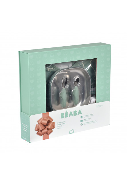 Jedálenská sada pre najmenších Sage Green