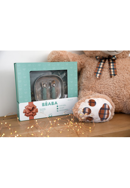 Jedálenská sada pre najmenších Sage Green