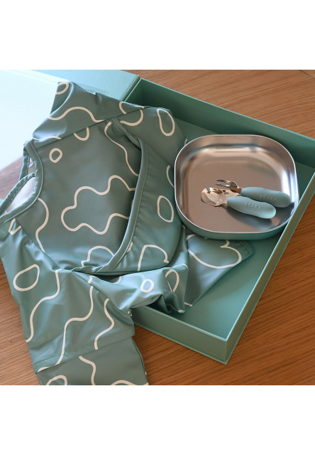 Jedálenská sada pre najmenších Sage Green