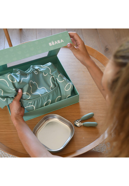 Jedálenská sada pre najmenších Sage Green