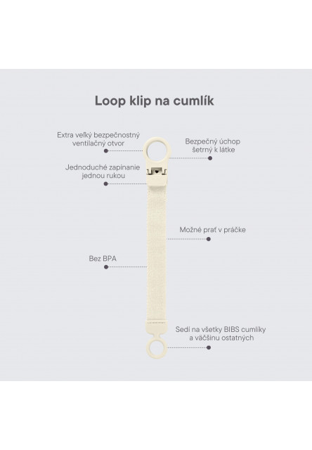 BIBS Loop klip na cumlík (Sage)