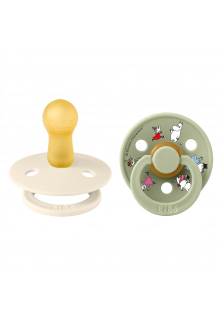 BIBS x Moomin Colour cumlíky z prírodného kaučuku 2ks - veľkosť 2 (Dancing Candy Apple Mix)