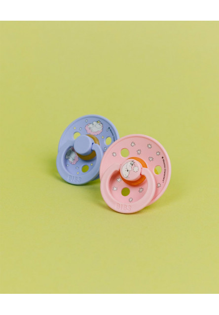 BIBS x Moomin Colour cumlíky z prírodného kaučuku 2ks - veľkosť 2 (Dreaming Baby Pink Mix)