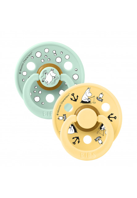 BIBS x Moomin Colour cumlíky z prírodného kaučuku 2ks - veľkosť 2 (Friends Ivory Mix)