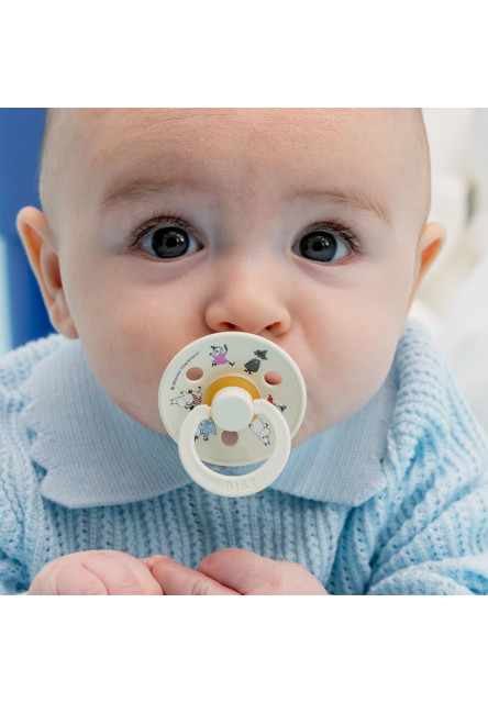 BIBS x Moomin Colour cumlíky z prírodného kaučuku 2ks - veľkosť 1 (Friends Ivory Mix)