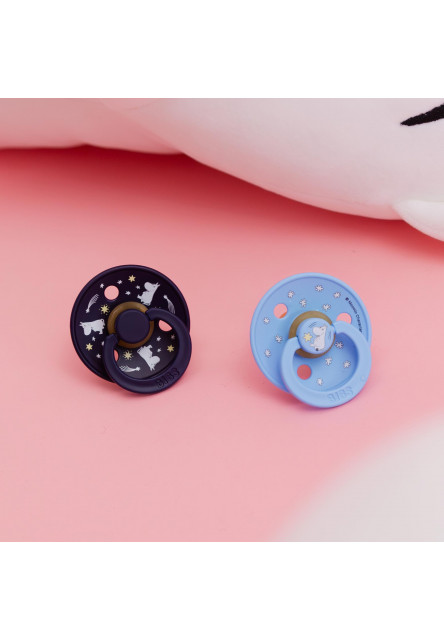 BIBS x Moomin Colour cumlíky z prírodného kaučuku 2ks - veľkosť 1 (Friends Ivory Mix)