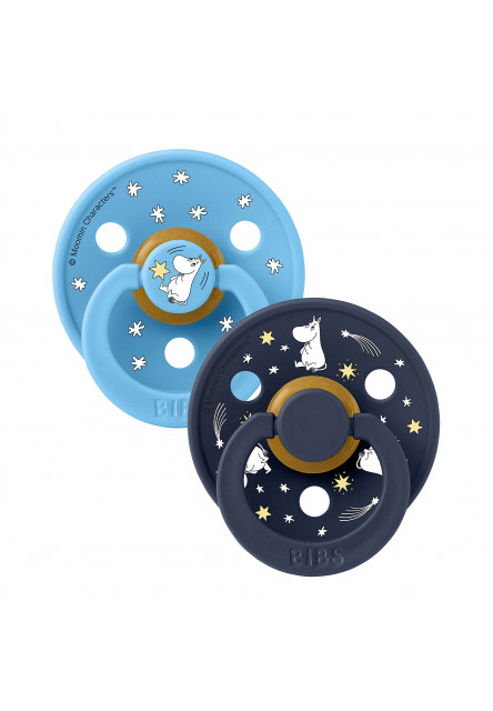 BIBS x Moomin Colour cumlíky z prírodného kaučuku 2ks - veľkosť 1 (Friends Ivory Mix)