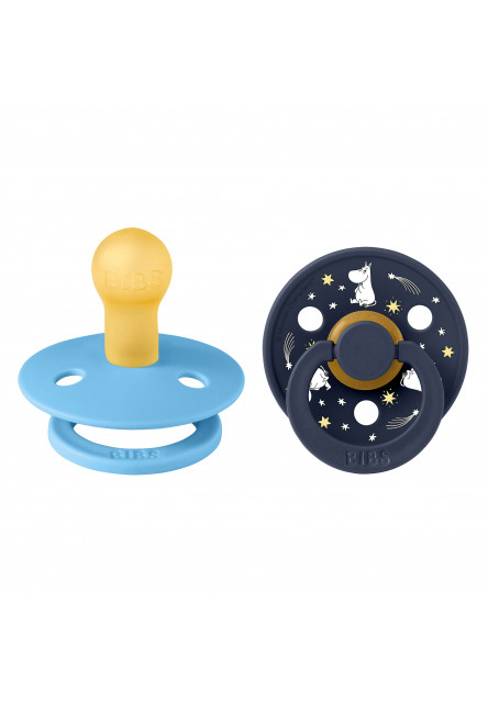 BIBS x Moomin Colour cumlíky z prírodného kaučuku 2ks - veľkosť 1 (Sailing Nordic Mint Mix)