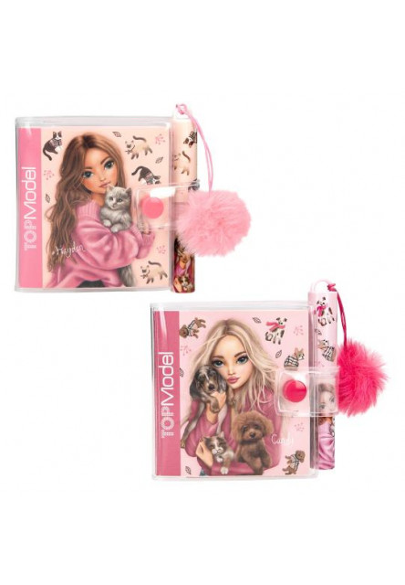 Blok s perom cyklámenová bambuľka FUR EVER FRIENDS