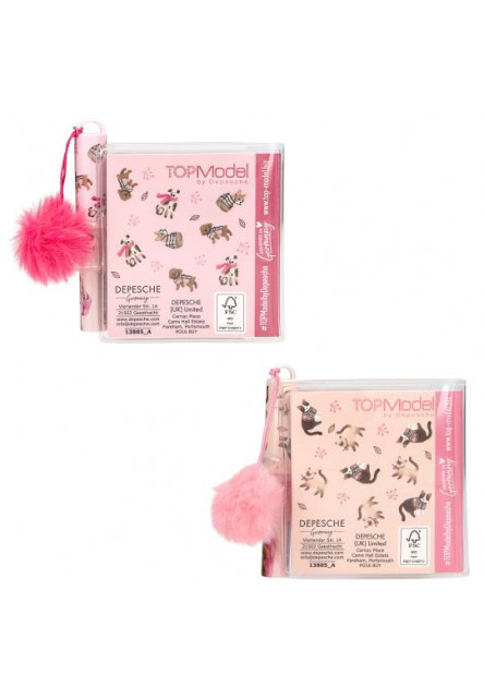 Blok s perom cyklámenová bambuľka FUR EVER FRIENDS