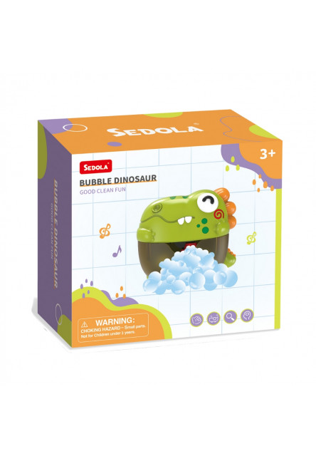 Interaktívny stroj na výrobu bublín do vane Dino
