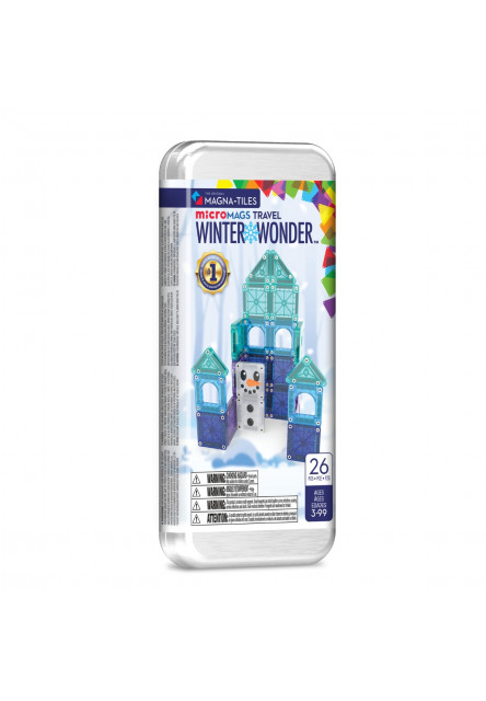 Magnetická stavebnica microMAGS Winter Wonderland Travel Set 26 dielov