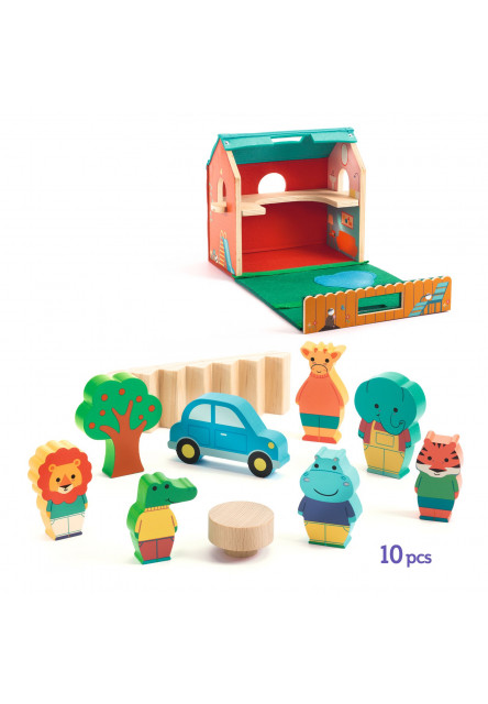 Drevený domček so zvieratkami SoftiHouse