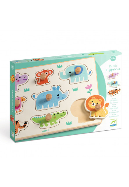 Drevené puzzle Hippo n Co