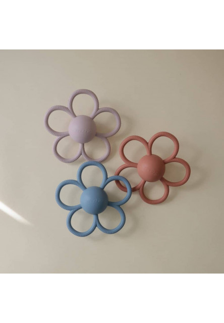 Hryzadlo s hrkálkou daisy mushie - faded denim