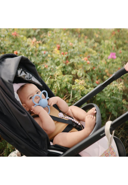 Hryzadlo s hrkálkou daisy mushie - faded denim