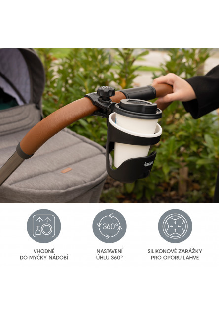 Držiak na pitie na kočík - Deluxe, Black